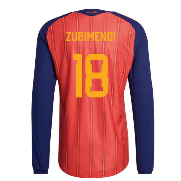 2026-2027 Spain Authentic Long Sleeve Home Shirt (Zubimendi 18)-SoccerKits Hub | Buy Soccer Jerseys Online